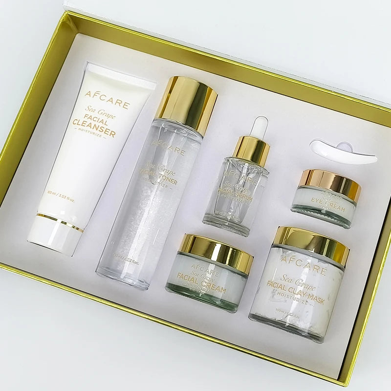 Korean Products Made in Korea Skin Care Set Cruelty-Free Moisturizer Firming and Tea Tree & Sea Grapes Skin Care Brightening Set