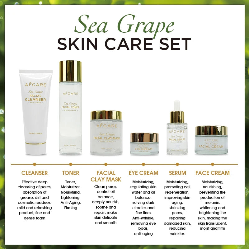 Korean Products Made in Korea Skin Care Set Cruelty-Free Moisturizer Firming and Tea Tree & Sea Grapes Skin Care Brightening Set