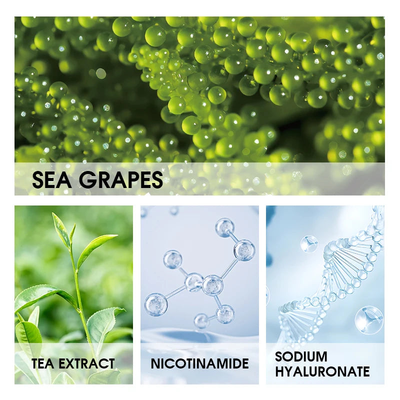 Korean Products Made in Korea Skin Care Set Cruelty-Free Moisturizer Firming and Tea Tree & Sea Grapes Skin Care Brightening Set