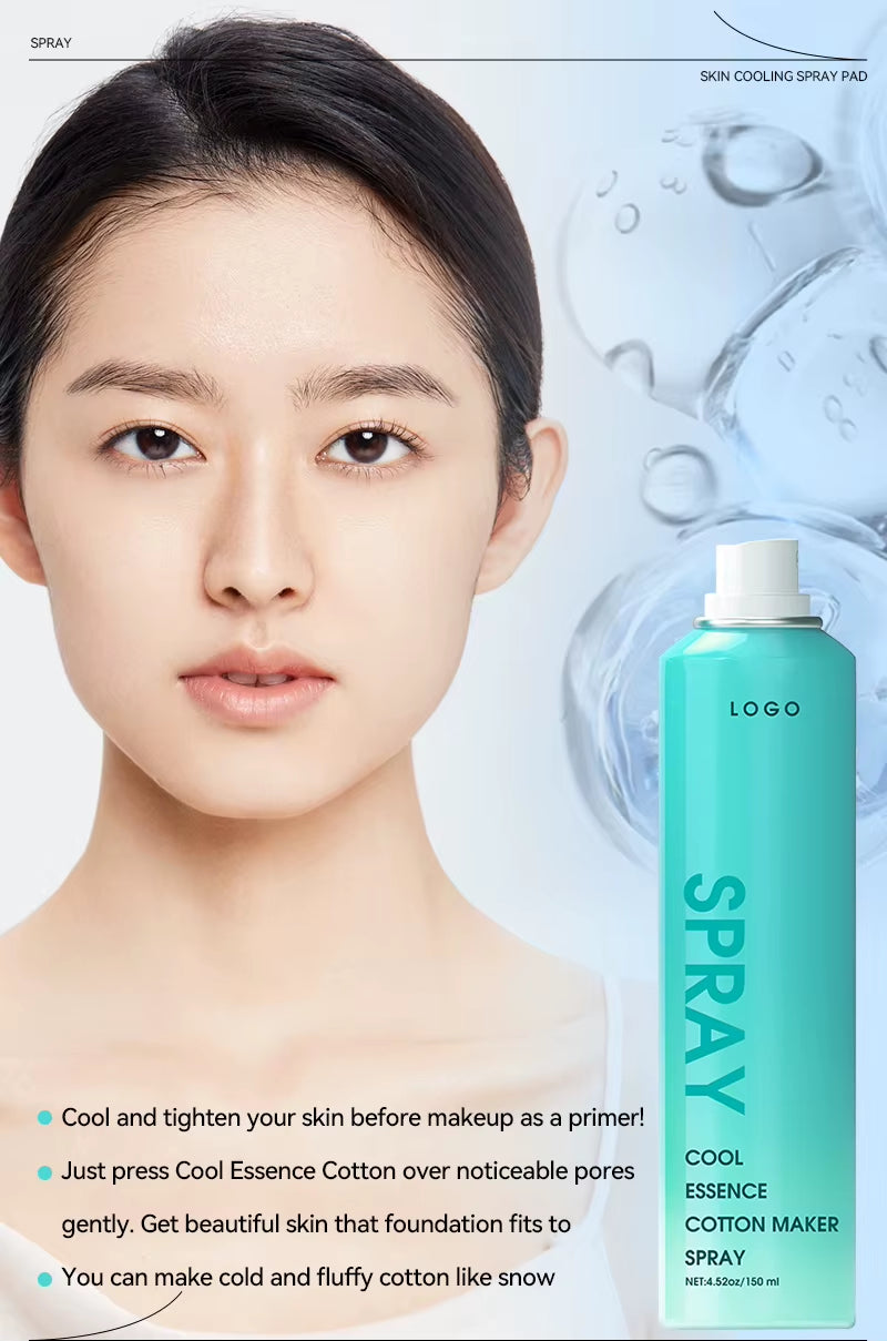 2025 Custom LOGO Factory New Cool Skin Shrink Pore Cool Essence Cosmetic Cotton Spray