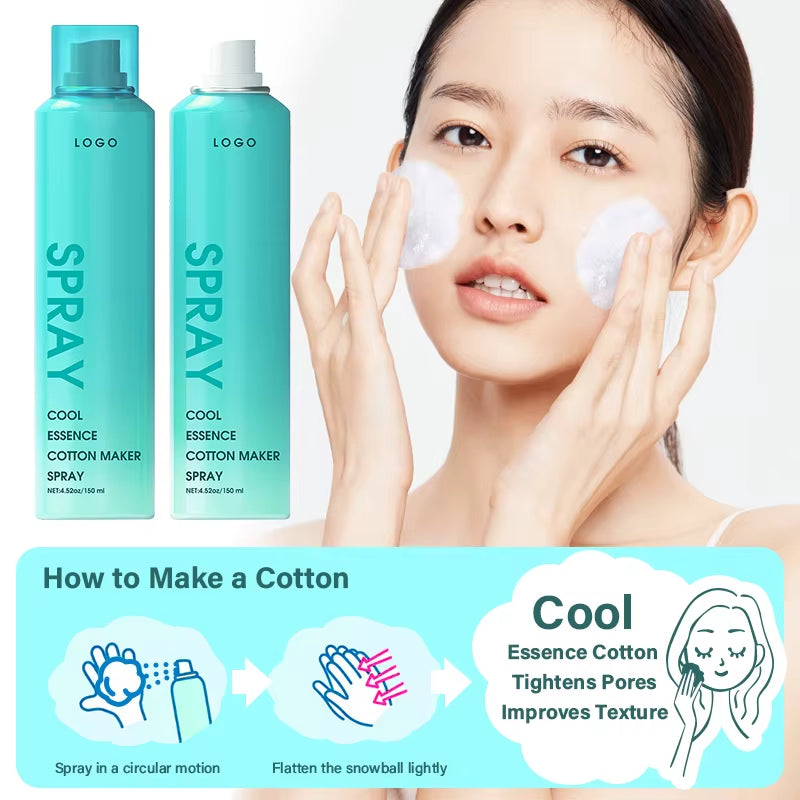 2025 Custom LOGO Factory New Cool Skin Shrink Pore Cool Essence Cosmetic Cotton Spray